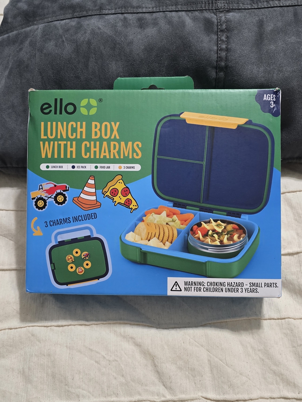 Ello Kids Green Lunch Box with Charms